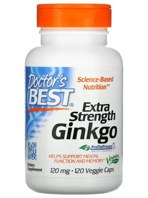 Doctor's Best Ginkgo Biloba, гинкго 120мг, 120 капсул