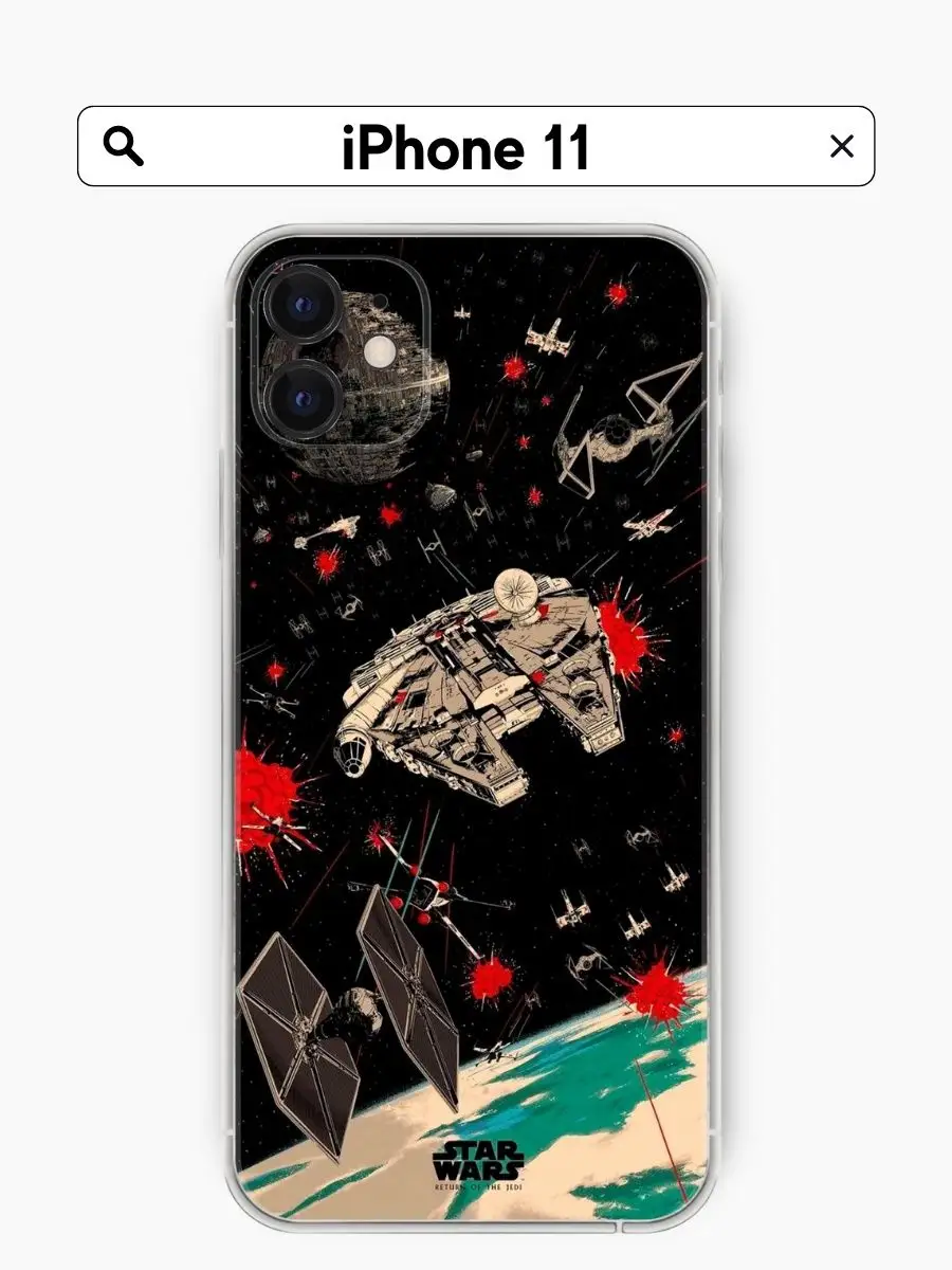 Чехол для iPhone 11 прозрачный с принтом Star Wars Chehooli 169689144  купить за 494 ₽ в интернет-магазине Wildberries