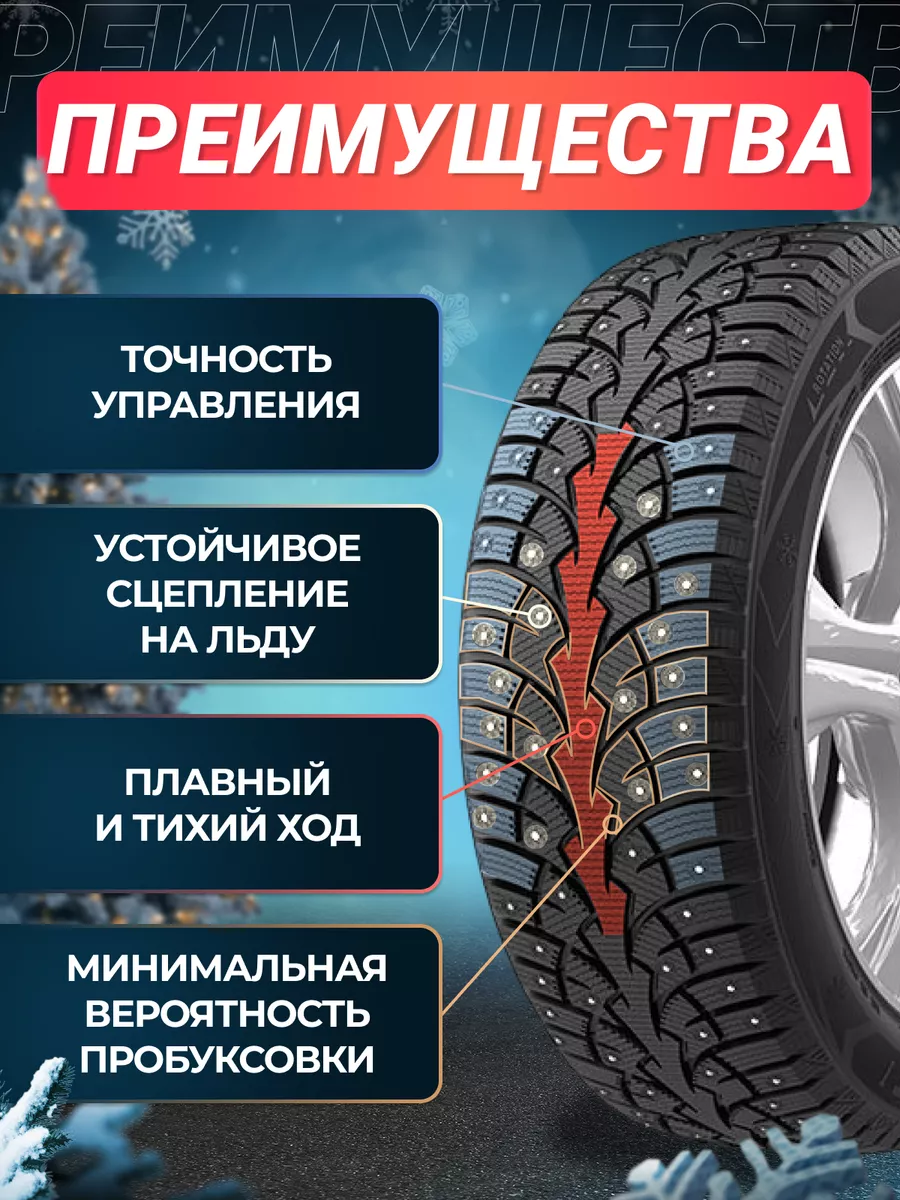 Шины зимние шипованные 185/65R15 88T WINTERNOVA STUD I ZMax 169711594  купить в интернет-магазине Wildberries