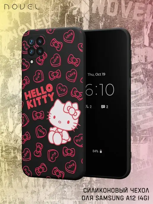 N.O.V.E.L. Чехол на Samsung A12 с принтом Hello Kitty