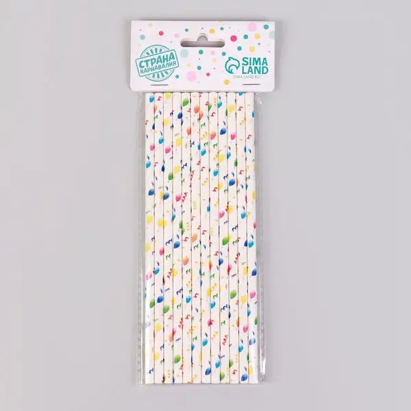 Трубочки для коктейля "Вечеринка", набор 12 шт.