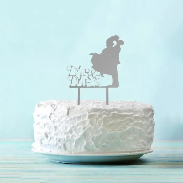 Топпер "Пара", Mr&Mrs, зеркальный, цвет серебряный