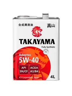 Моторное масло Такаяма ADAPTEC 5W40 A3 B4 SN CF 4 л TAKAYAMA 169754933 купить за 2 401 ₽ в интернет-магазине Wildberries