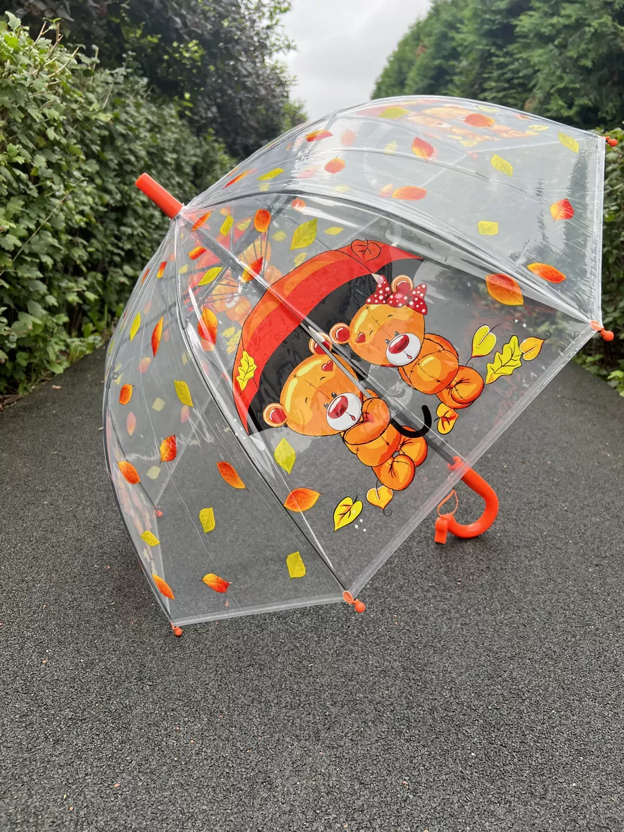 Rain-proof umbrella Зонт детский прозрачный полуавтомат со свистком