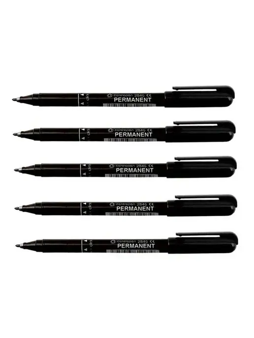 CENTROPEN Маркер перманентный 10 шт PERMANENT 2846 1 мм черный, 5 шт, фото 2
