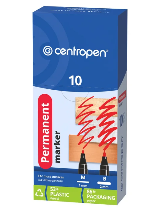 CENTROPEN Маркер перманентный 10 шт PERMANENT 2846 1 мм черный, 5 шт, фото 8