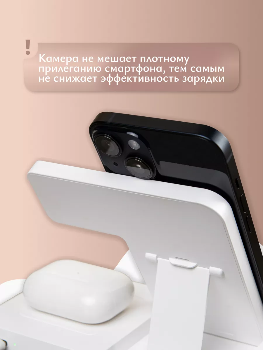 Беспроводная зарядка для iphone Android 3 в 1 с ночником GELLI Electronics  169819673 купить за 2 387 ₽ в интернет-магазине Wildberries