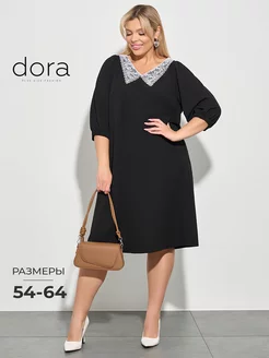 Платье с кружевным воротничком Dora plus 169860066 купить за 2 937 ₽ в интернет-магазине Wildberries