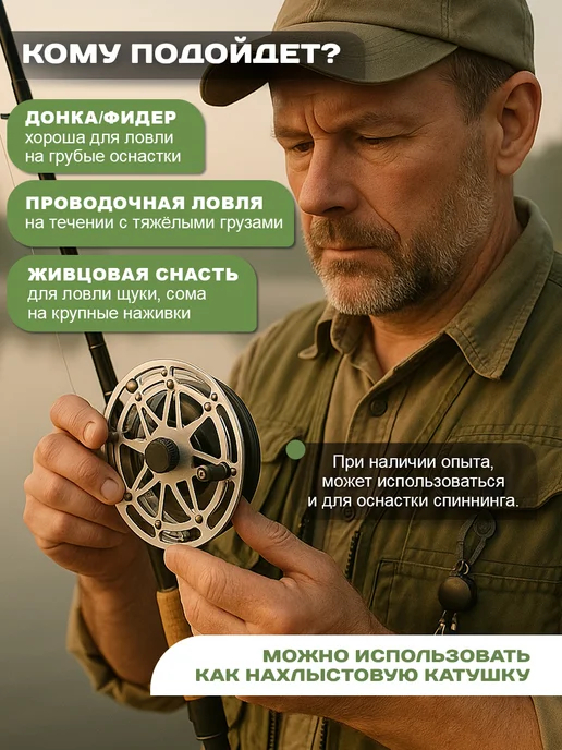 Grand House Катушка для спиннинга для рыбалки инерционная 13.см, серый, фото 3
