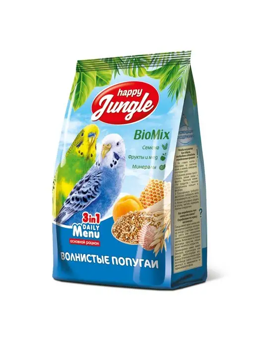 Сухой корм HAPPY JUNGLE Волнистых Попугаев для собак, 0,5 кг, фото 2