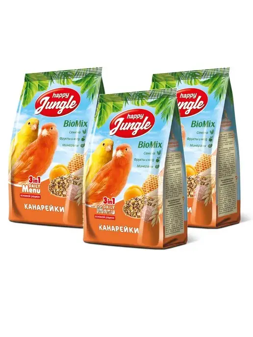 Сухой корм HAPPY JUNGLE Канареек Штуки для собак, 0,5 кг