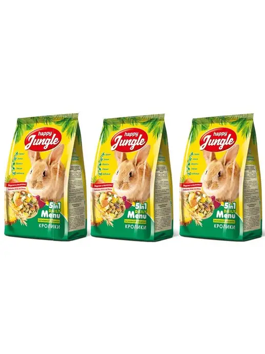 Сухой корм HAPPY JUNGLE Штуки для собак, кролик, 0,4 кг