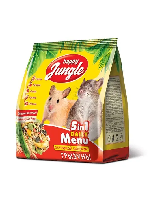 Сухой корм HAPPY JUNGLE Грызунов Штуки для собак, 0,35 кг, фото 2