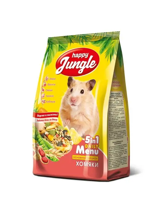 Сухой корм HAPPY JUNGLE Хомяков Штуки для собак, 0,4 кг, фото 2