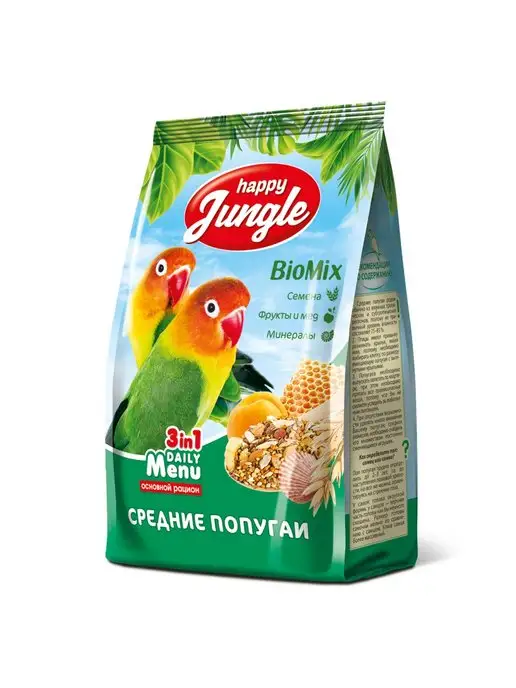 Сухой корм HAPPY JUNGLE Попугаев Штуки для собак, средние, 0,5 кг, фото 2
