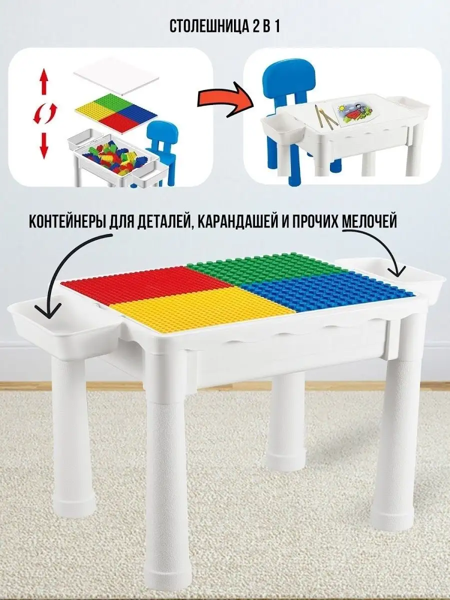 Стол Стул Конструктор Baseplate Sm Big Совм с Лего и DUPLO Toy musical  instruments 169981694 купить в интернет-магазине Wildberries