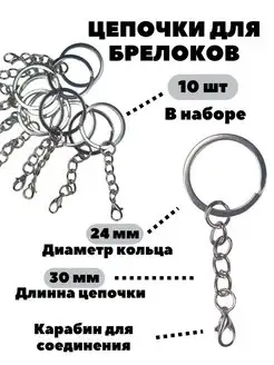 Брелоки фурнитура для ключей и рукоделия комплект из 10 штук CreatGift 170004018 купить за 157 ₽ в интернет-магазине Wildberries