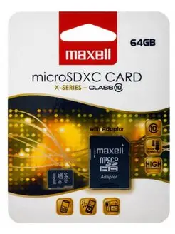 MicroSDXC card 64GB Maxell 170015223 купить за 654 ₽ в интернет-магазине Wildberries