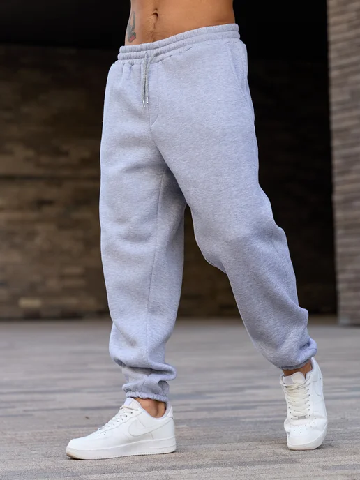 BYS BASIC Штаны свободные спортивные утепленные, серый