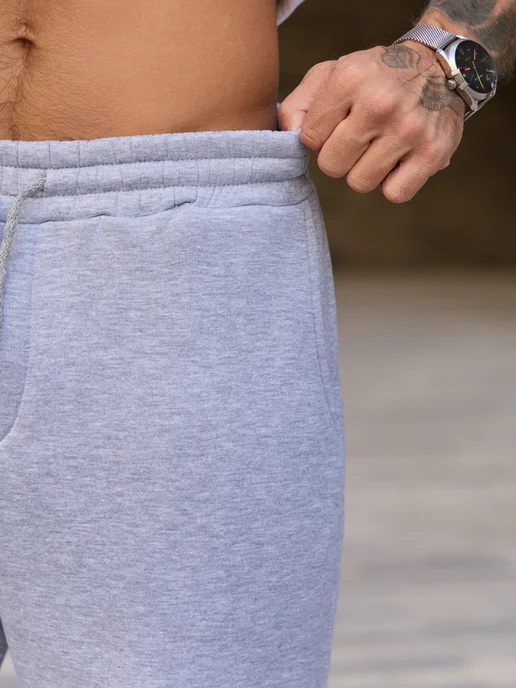 BYS BASIC Штаны свободные спортивные утепленные, серый, фото 6