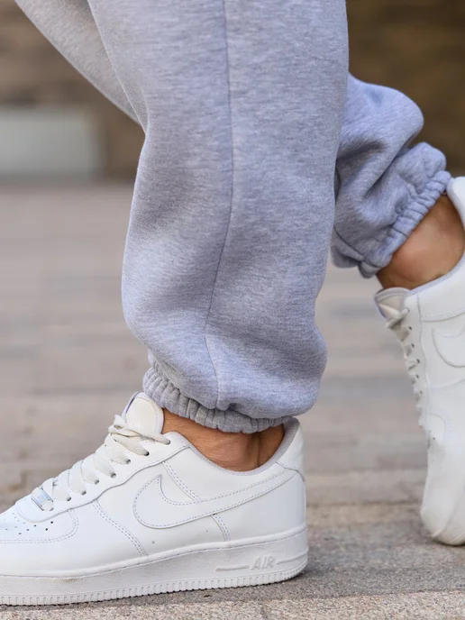 BYS BASIC Штаны свободные спортивные утепленные, серый, фото 7