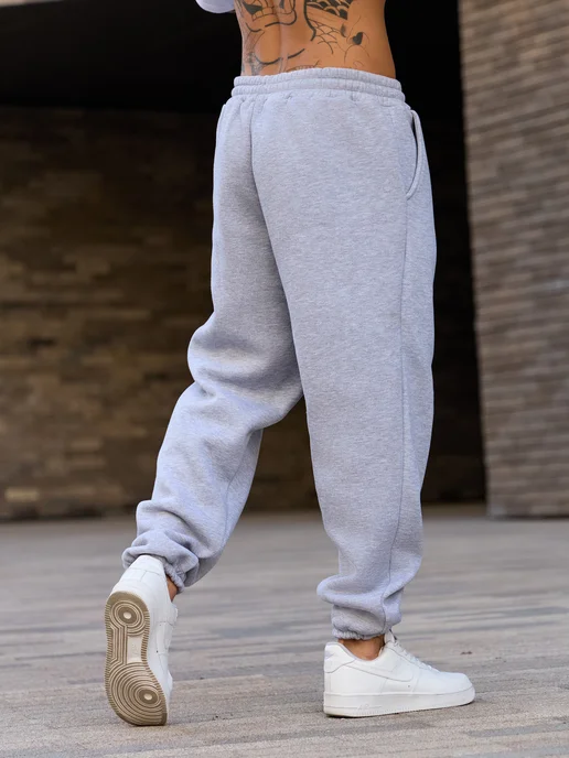 BYS BASIC Штаны свободные спортивные утепленные, серый, фото 9
