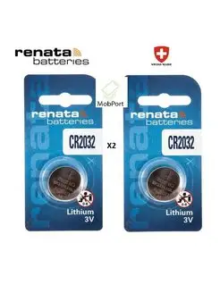 Батарейка Renata Lithium CR2032 3V - 2 шт MobPort 170031798 купить за 375 ₽ в интернет-магазине Wildberries