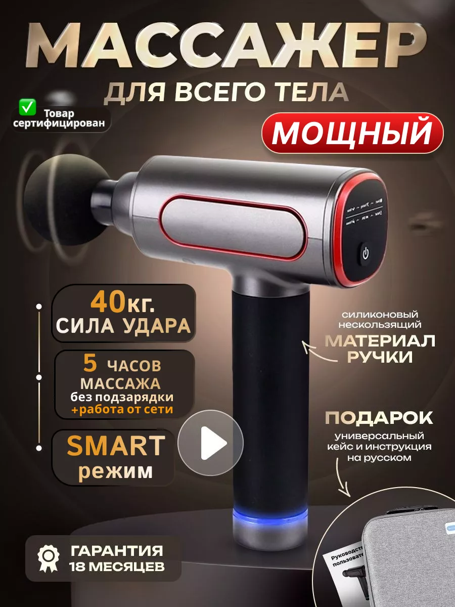 Перкуссионный массажер для тела пистолет LMF 170044324 купить за 6 193 ₽ в  интернет-магазине Wildberries