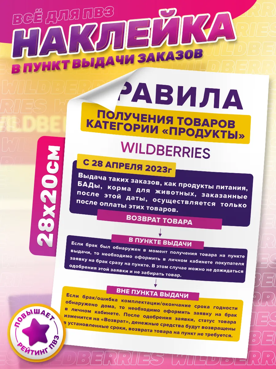 Наклейки, В пункты выдачи заказов Wildberries 2шт, Для пвз Всё для ПВЗ  170045477 купить за 435 ₽ в интернет-магазине Wildberries