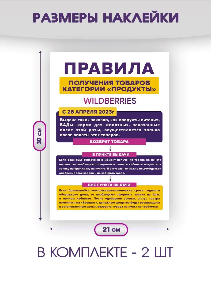 Наклейки, В пункты выдачи заказов Wildberries 2шт, Для пвз Всё для ПВЗ  170045477 купить за 445 ₽ в интернет-магазине Wildberries