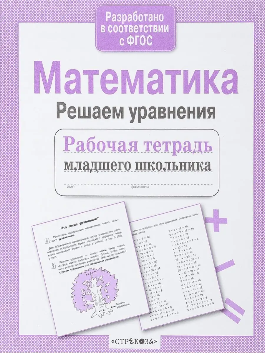 Математика. Решаем уравнения. Рабочая тетрадь. Стрекоза 170062952 купить за  445 ₽ в интернет-магазине Wildberries