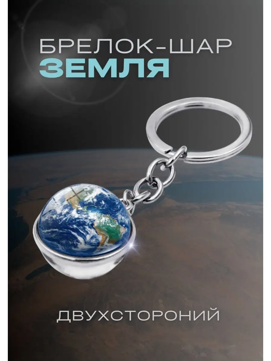 Брелок космос Земля 3D