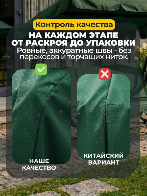 JEONIX Тент для качелей Титан (251х144 см) зеленый,Оксфорд 600D, 222x123 см, фото 6
