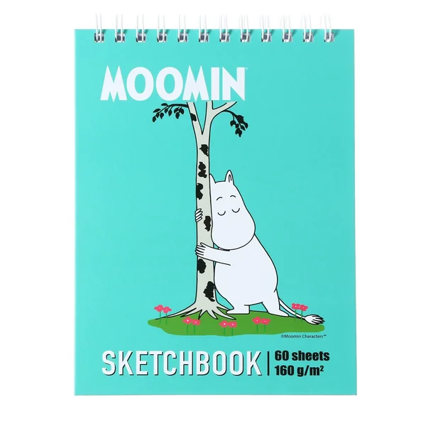 Скетчбук А5+ 60 листов на гребне Moomin