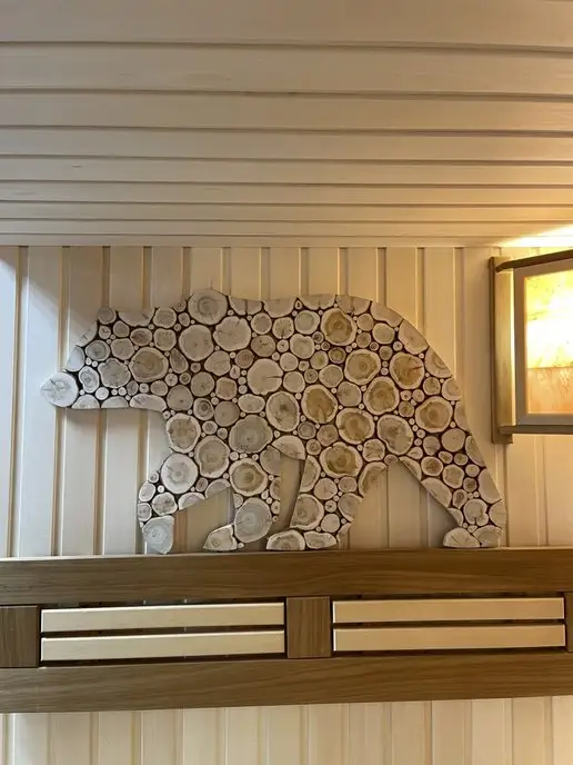 Банькофф Панно из можжевельника Медведь 100х50 см (на лево), 100x50 см, фото 3