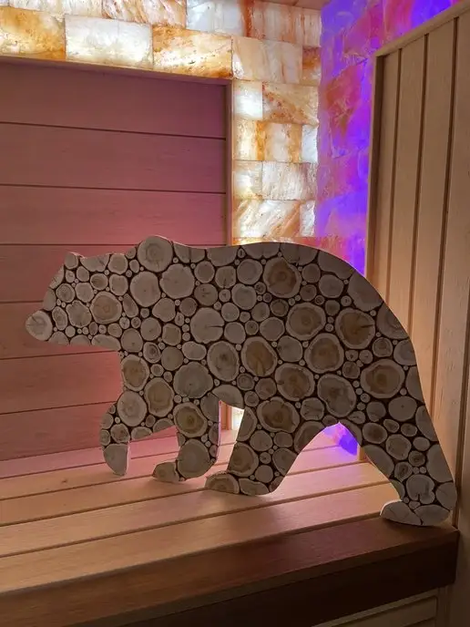 Банькофф Панно из можжевельника Медведь 100х50 см (на лево), 100x50 см, фото 4