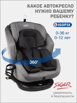 Детское автокресло Ультра IsoFix, 0-36 кг SIGER 170220554 купить за 10 959 ₽ в интернет-магазине Wildberries