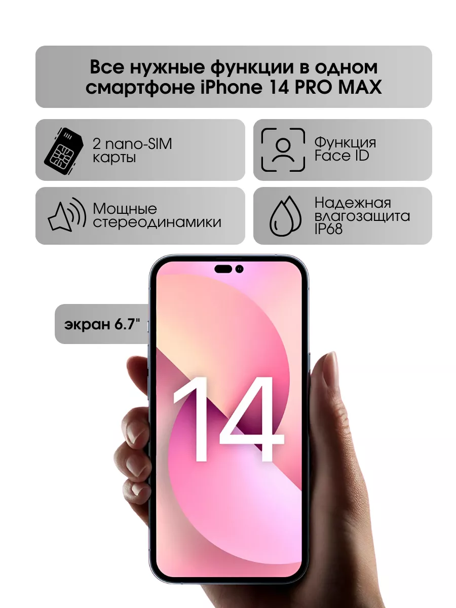 Смартфон айфон iphone 14 PRO MAX 256GB черный Apple 170232880 купить в  интернет-магазине Wildberries