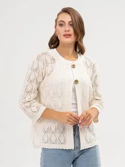 кардиган ажурный летний из хлопка JASHAR TEXTILE 170256435 купить за 1 061 ₽ в интернет-магазине Wildberries