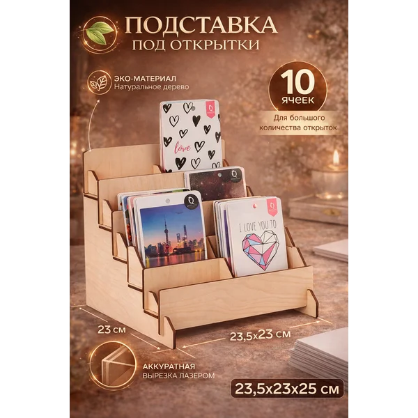 Подставка под открытки 10 ячеек