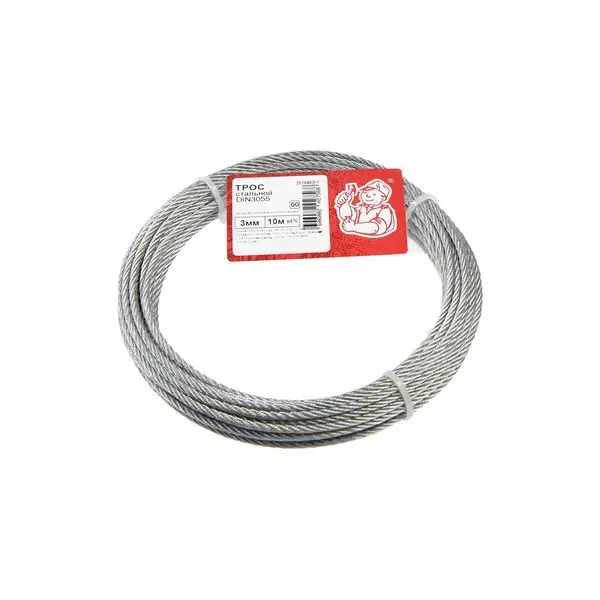 Трос стальной DIN 3055 3мм, 10м