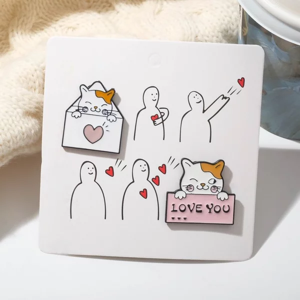 Пин значок металлический Котики