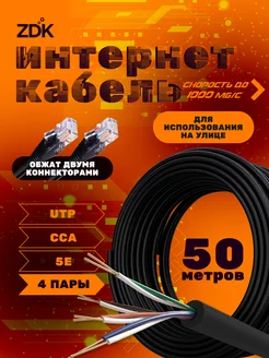 Сетевой LAN кабель для интернета, витая пара ZDK 170405096 купить за 966 ₽ в интернет-магазине Wildberries