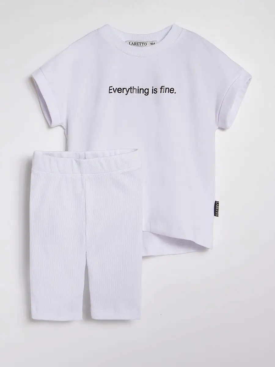 Футболка + велосипедки, White