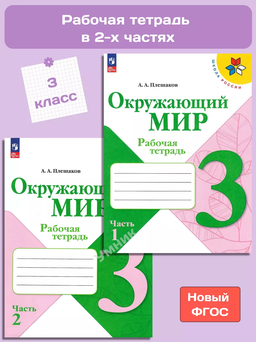 Окружающий мир 3 класс Рабочая тетрадь Плешаков 2023 Просвещение 170413009  купить за 754 ₽ в интернет-магазине Wildberries