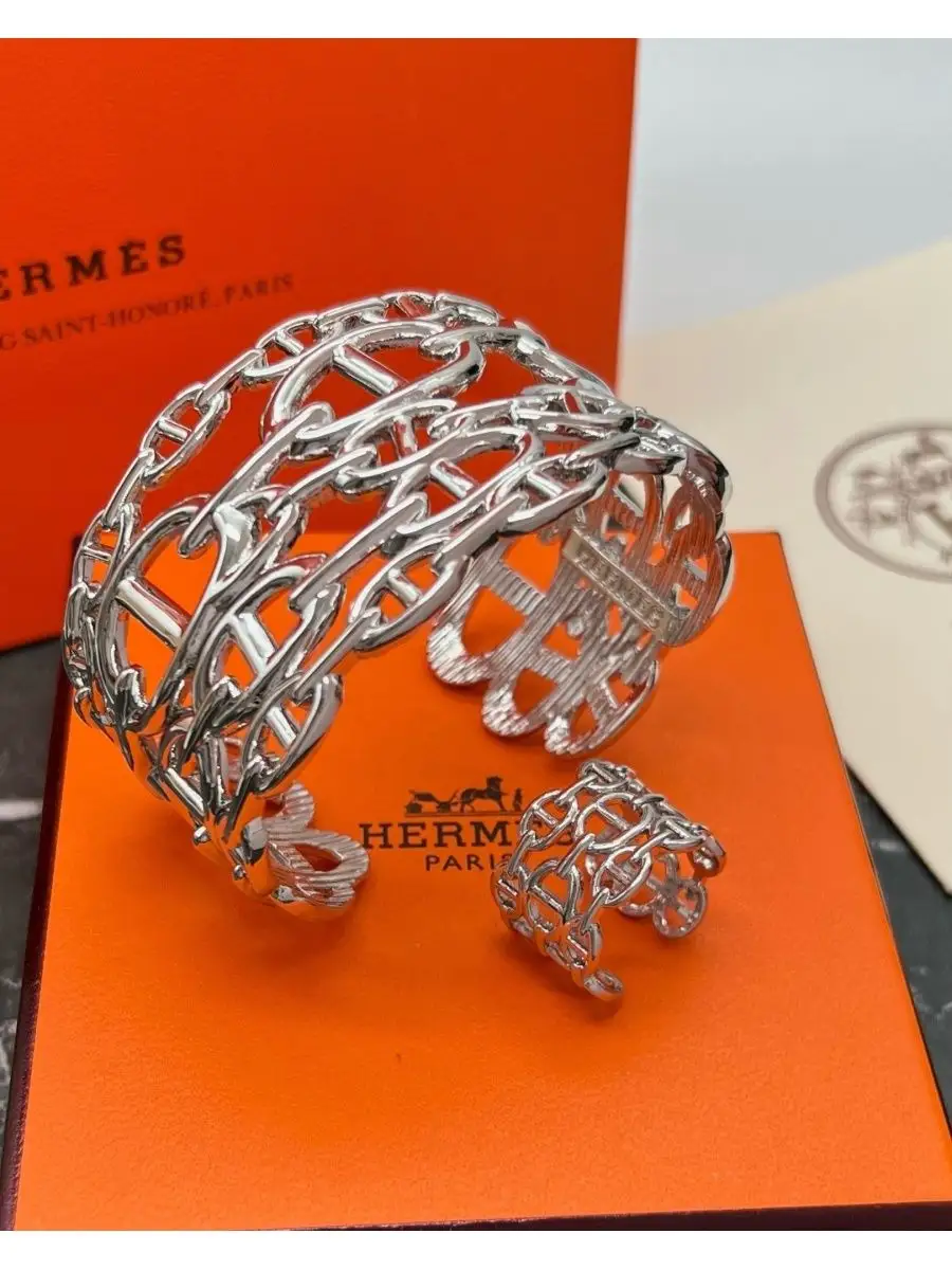 Кольцо и браслет Хермес/Гермес/набор Hermes Love me 170418291 купить за 2  269 ₽ в интернет-магазине Wildberries