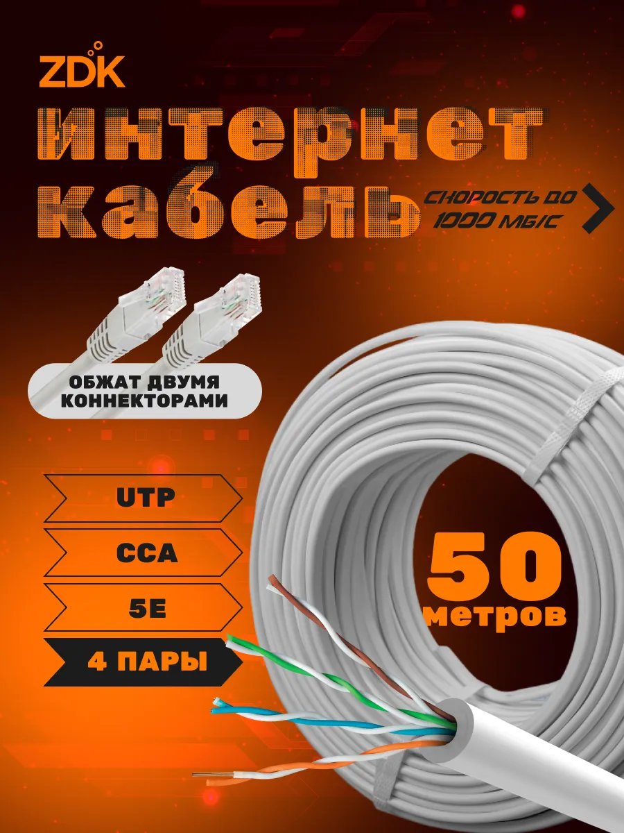 Кабель для подключения интернета и видеонаблюдения