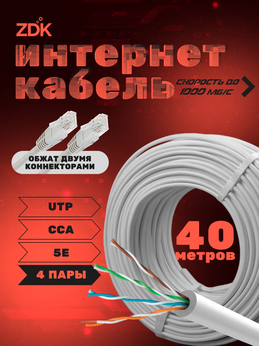 Сетевой LAN кабель для интернета, витая пара