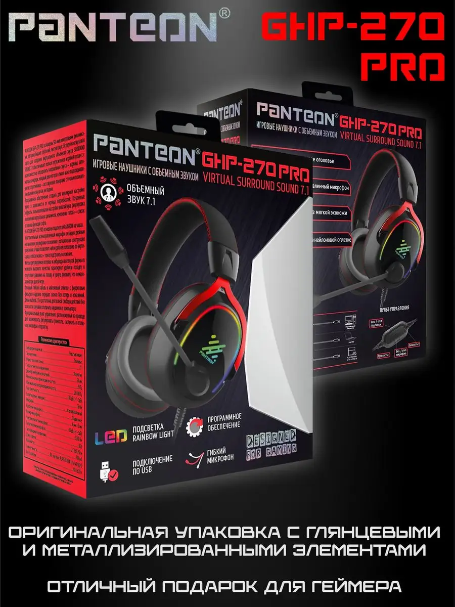 Игровые наушники для компьютера PANTEON GHP-270 PRO JETACCESS 170470201  купить за 2 980 ₽ в интернет-магазине Wildberries