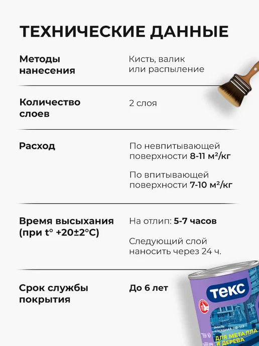 Текс Эмаль ПФ 115 для металла и дерева, красная 1.9 кг, 1,9 кг, фото 5